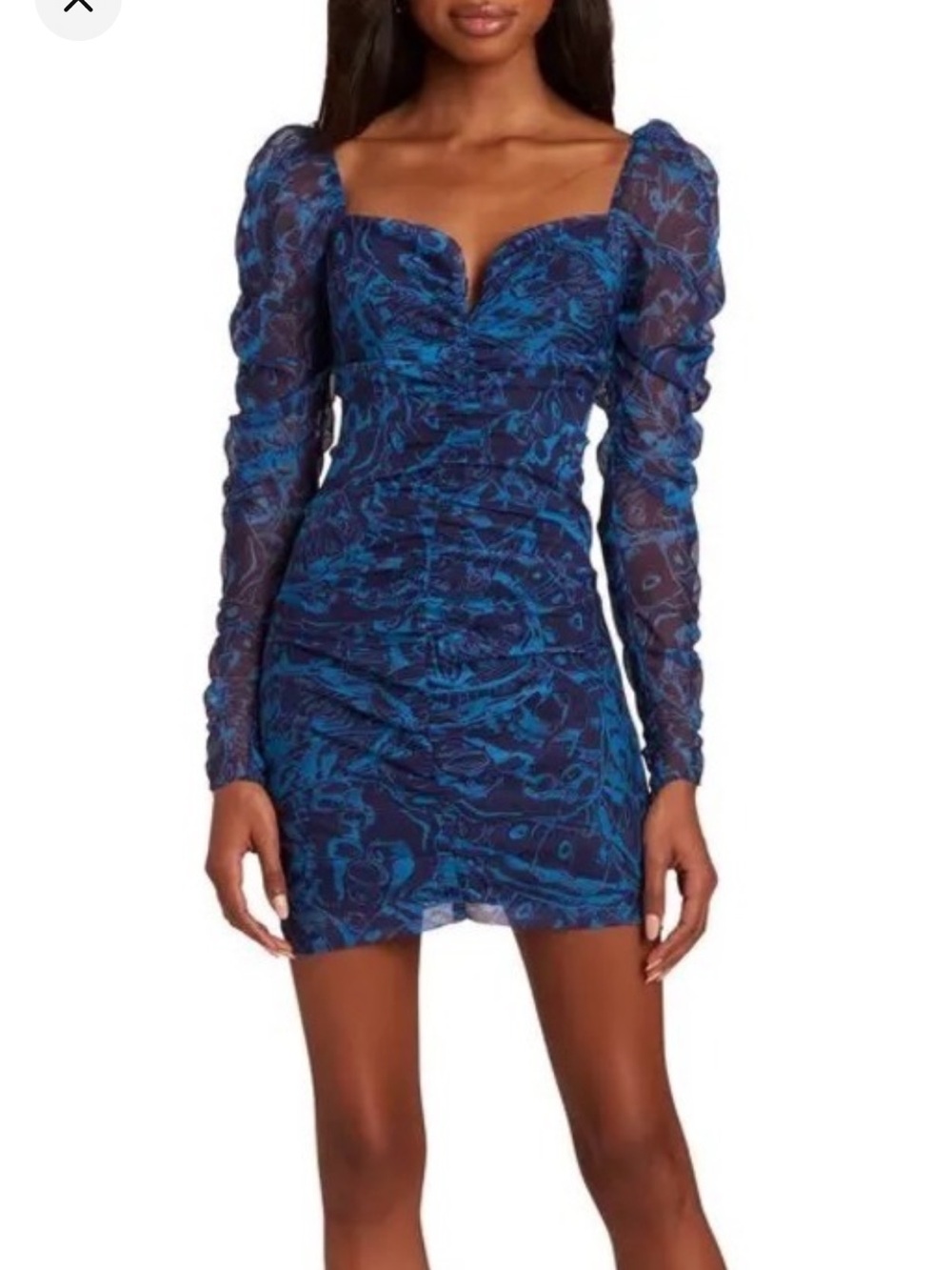 Amanda Uprichard Skylark Ruched Mesh Mini Dress XS